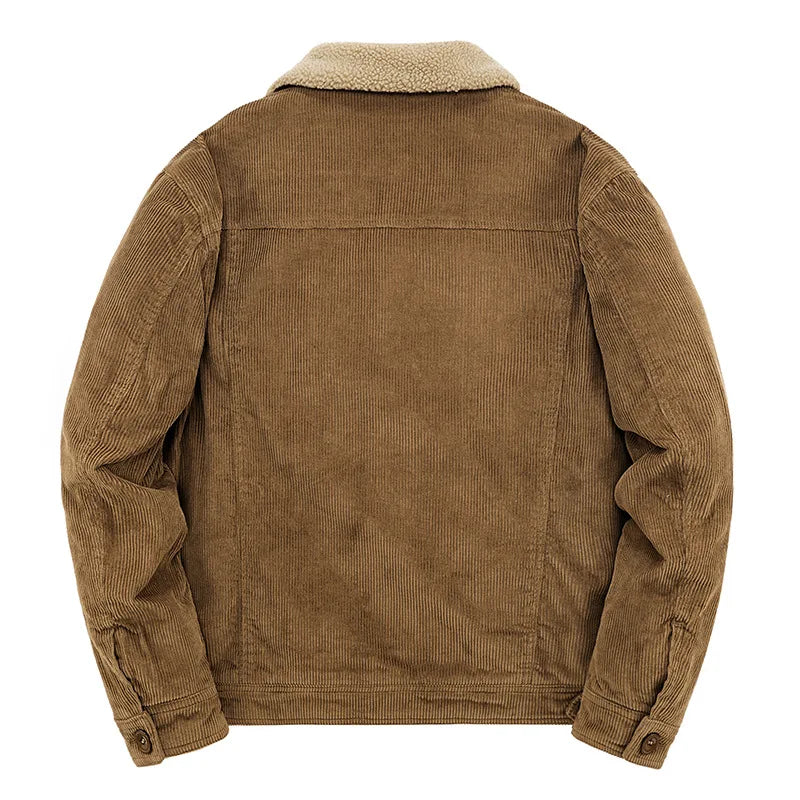 Corduroy jacket with sherpa lining