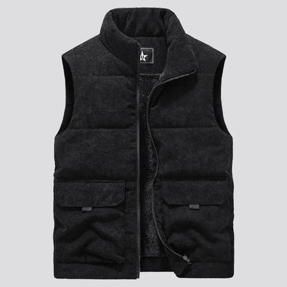 Quilted vest with zip and pockets