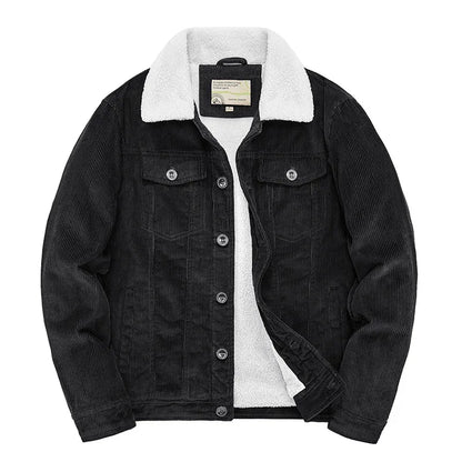 Corduroy jacket with sherpa lining