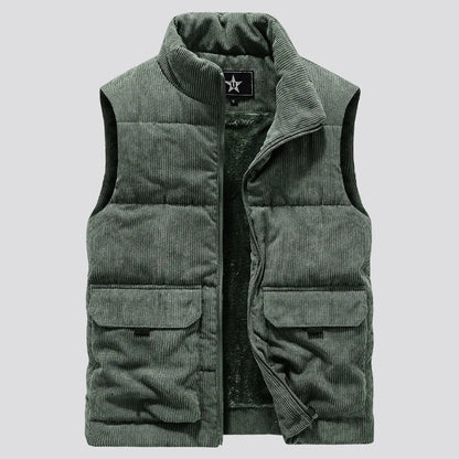 Quilted vest with zip and pockets